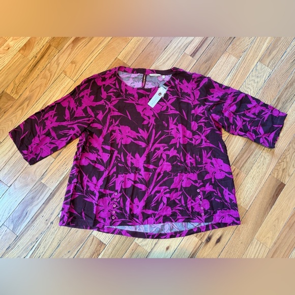 Soft Surroundings Women’s Oceo Gauze Tunic Top Tropical Fuchsia Pink Size 3X NWT - Picture 7 of 16